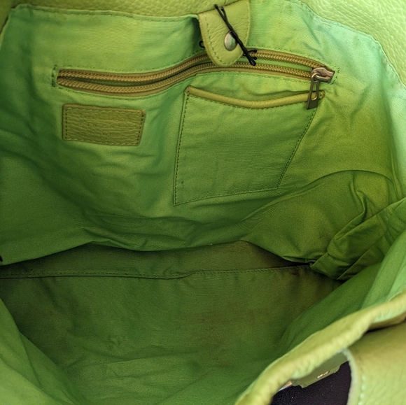 Y2K Claudia Firenze Genuine Leather Lime Green Purse - Picture 5 of 10
